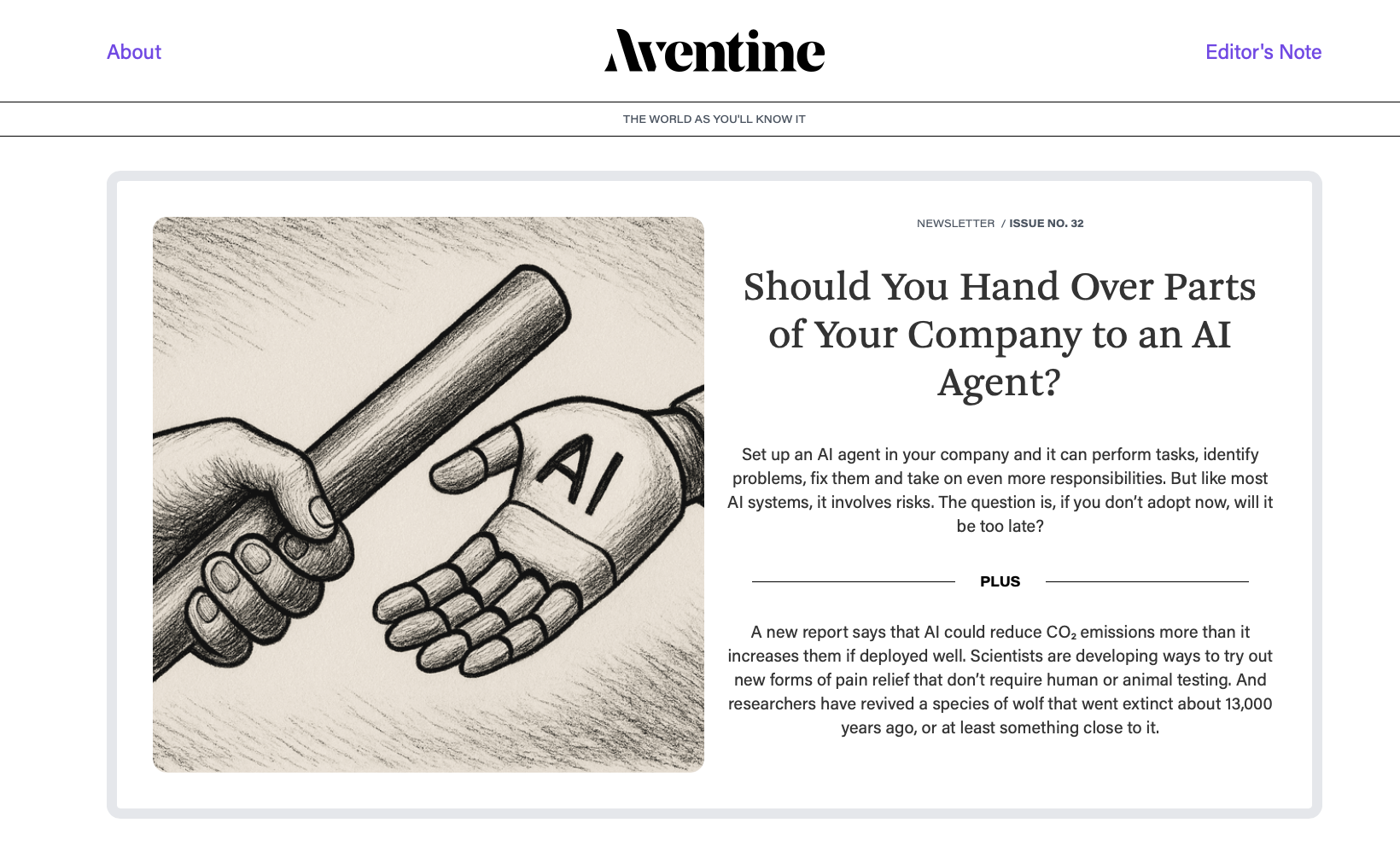Aventine: THE WORLD AS YOU'LL KNOW IT